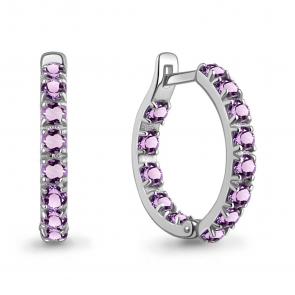 Серебряные серьги AQUAMARINE с аметистом А45001804 фото