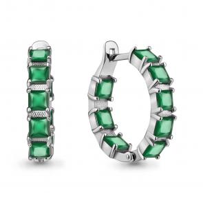 Серебряные серьги AQUAMARINE с агатом А45002109 фото