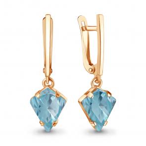 Серьги из золочёного серебра AQUAMARINE с турмалином А45006088-п фото