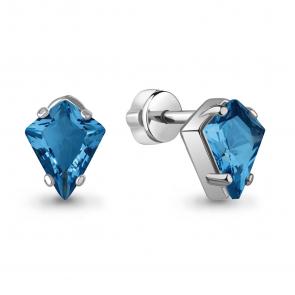 Серебряные серьги AQUAMARINE с Лондон топазом А45006193 фото