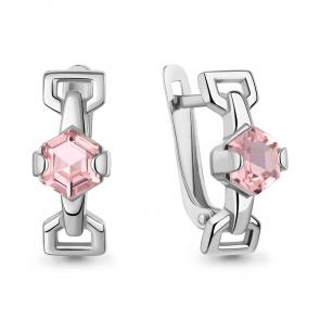 Серебряные серьги AQUAMARINE с морганитом А45009490 фото