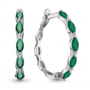 Серебряные серьги AQUAMARINE с агатом А45010409 фото