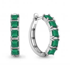 Серебряные серьги AQUAMARINE с агатом А45010609 фото