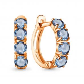 Серьги из золочёного серебра AQUAMARINE с топазом А45010705-п фото