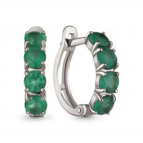 Серебряные серьги AQUAMARINE с агатом А45010709 фото