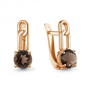 Серьги из золочёного серебра AQUAMARINE с кварцем А45011701-п фото