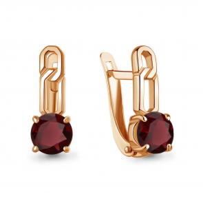 Серьги из золочёного серебра AQUAMARINE с гранатом А45011703-п фото