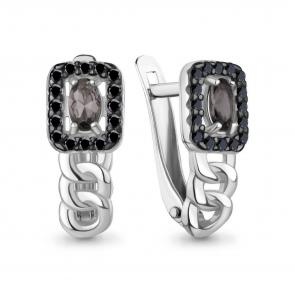 Серебряные серьги AQUAMARINE с ювелирным кристаллом А450136Ч фото