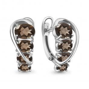 Серебряные серьги AQUAMARINE с кварцем А45013801 фото