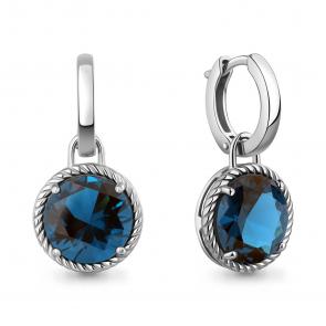 Серебряные серьги-трансформеры AQUAMARINE с Лондон топазом А45014793 фото