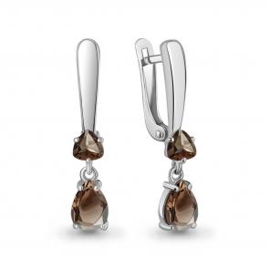 Серебряные серьги AQUAMARINE с кварцем А45016601 фото