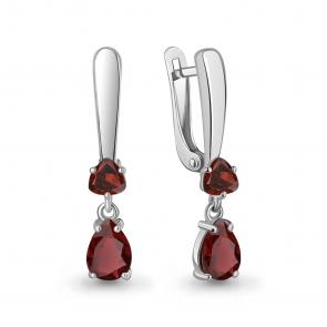 Серебряные серьги AQUAMARINE с гранатом А45016603 фото