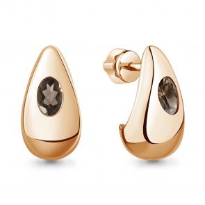 Серьги из золочёного серебра AQUAMARINE с кварцем А45019601-п фото