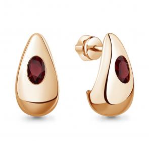 Серьги из золочёного серебра AQUAMARINE с гранатом А45019603-п фото