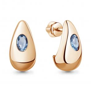Серьги из золочёного серебра AQUAMARINE с топазом А45019605-п фото