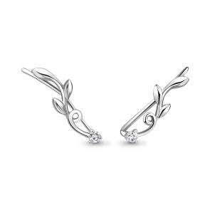 Серебряные серьги AQUAMARINE с фианитом А45019А фото