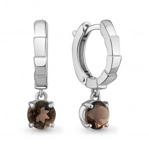 Серебряные серьги AQUAMARINE с кварцем А45020101 фото