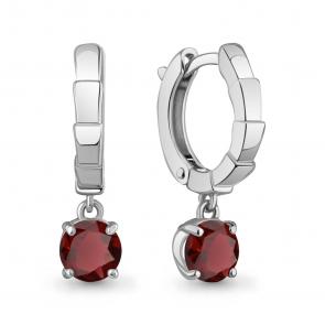 Серебряные серьги AQUAMARINE с гранатом А45020103 фото