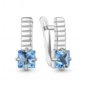 Серебряные серьги AQUAMARINE с топазом А45020205 фото