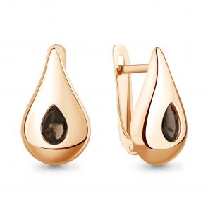 Серьги из золочёного серебра AQUAMARINE с кварцем А45020301-п фото