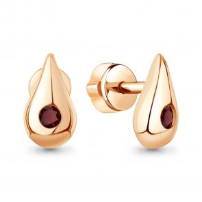 Серьги из золочёного серебра AQUAMARINE с гранатом А45020503-п фото
