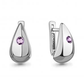 Серебряные серьги AQUAMARINE с аметистом А45020604 фото