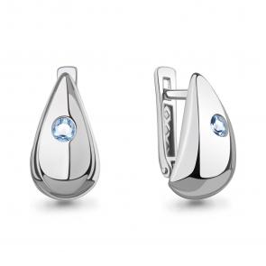 Серебряные серьги AQUAMARINE с топазом А45020605 фото