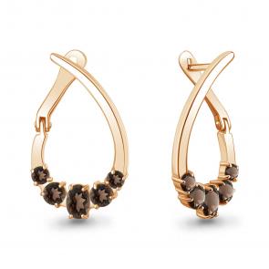 Серьги из золочёного серебра AQUAMARINE с кварцем А45021201-п фото