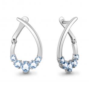 Серебряные серьги AQUAMARINE с топазом А45021205 фото