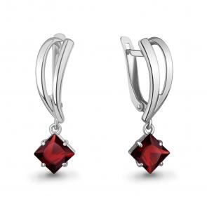 Серебряные серьги AQUAMARINE с гранатом А45021603 фото