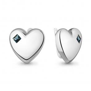Серебряные серьги AQUAMARINE с Лондон топазом А45022408 фото