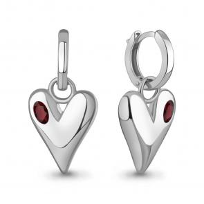 Серебряные серьги-трансформеры AQUAMARINE с гранатом А45023003 фото