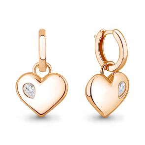 Серьги-трансформеры из золоченого серебра AQUAMARINE с фианитом А450231-п фото