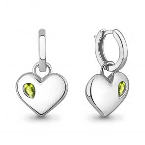 Серебряные серьги-трансформеры AQUAMARINE с хризолитом А45023107 фото