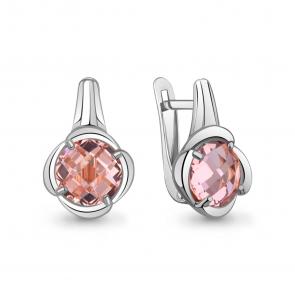 Серебряные серьги AQUAMARINE с морганитом А45027390 фото