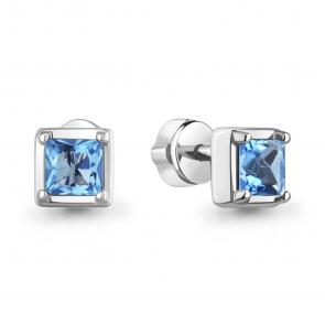 Серебряные серьги AQUAMARINE с топазом А45028005 фото
