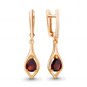 Серьги из золочёного серебра AQUAMARINE с гранатом А45028503-п фото