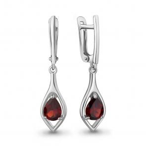 Серебряные серьги AQUAMARINE с гранатом А45028503 фото