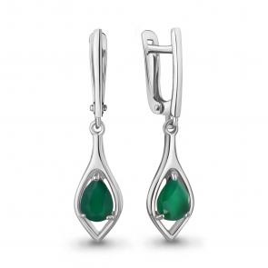 Серебряные серьги AQUAMARINE с агатом А45028509 фото