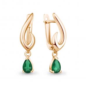 Серьги из золочёного серебра AQUAMARINE с агатом А45036709-п фото