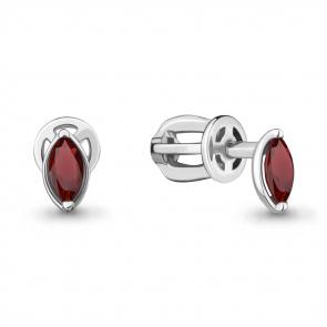 Серебряные серьги AQUAMARINE с гранатом А4508903 фото