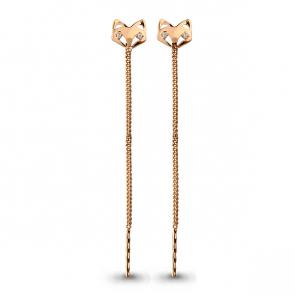 Серьги из золочёного серебра AQUAMARINE с фианитом А45472А-п фото