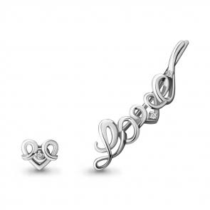 Серебряные серьги AQUAMARINE с фианитом А45499А фото