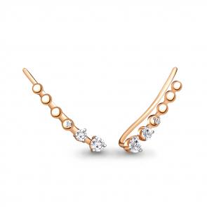 Серьги из золочёного серебра AQUAMARINE с фианитом А45500А-п фото