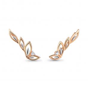 Серьги из золочёного серебра AQUAMARINE с фианитом А45508А-пк фото