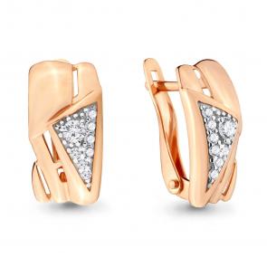 Серьги из золочёного серебра AQUAMARINE с фианитом А46472А-п фото