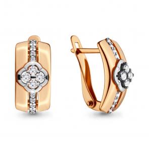 Серьги из золочёного серебра AQUAMARINE с фианитом А46600А-пк фото