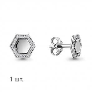 Одиночная серьга из  серебра AQUAMARINE с фианитом А46619А фото