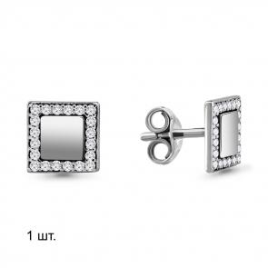 Одиночная серьга из серебра AQUAMARINE с фианитом А46620А фото