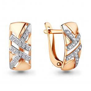 Серьги из золочёного серебра AQUAMARINE с фианитом А46773А-пк фото